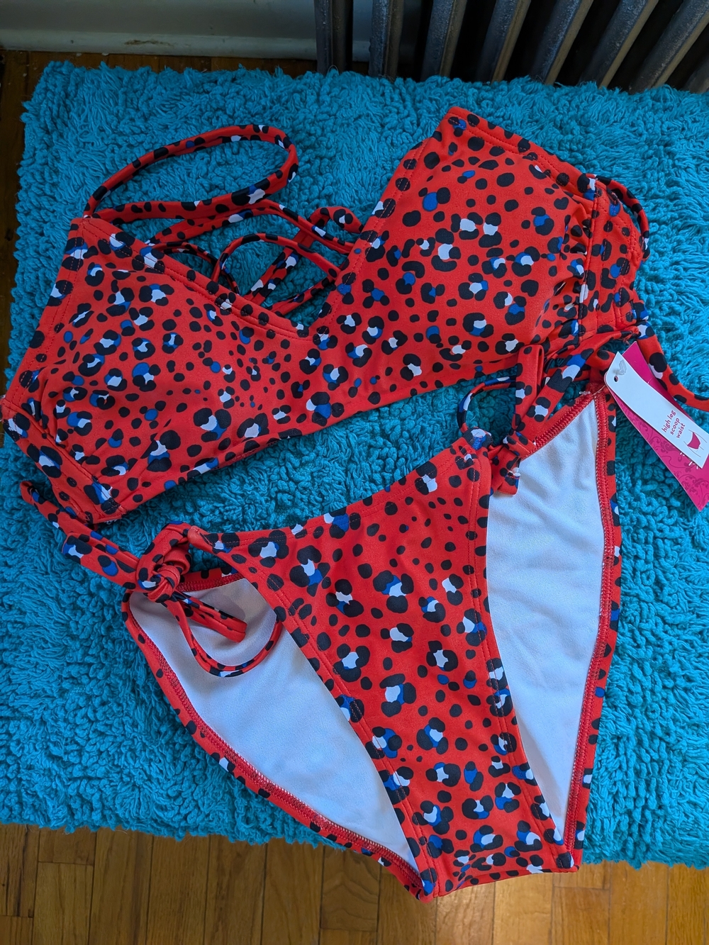 Xhilaration Red Leopard Print Two-Piece Bikini NWT